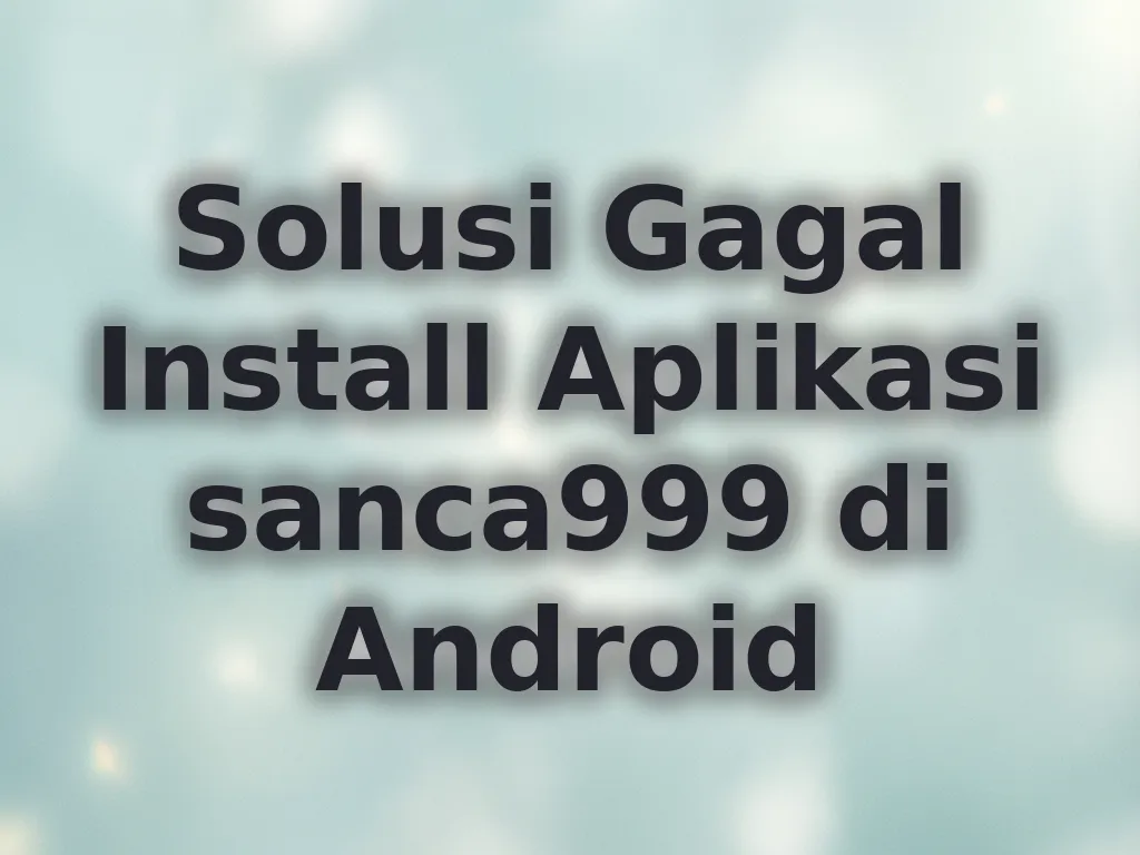 Solusi Gagal Install Aplikasi sanca999 di Android