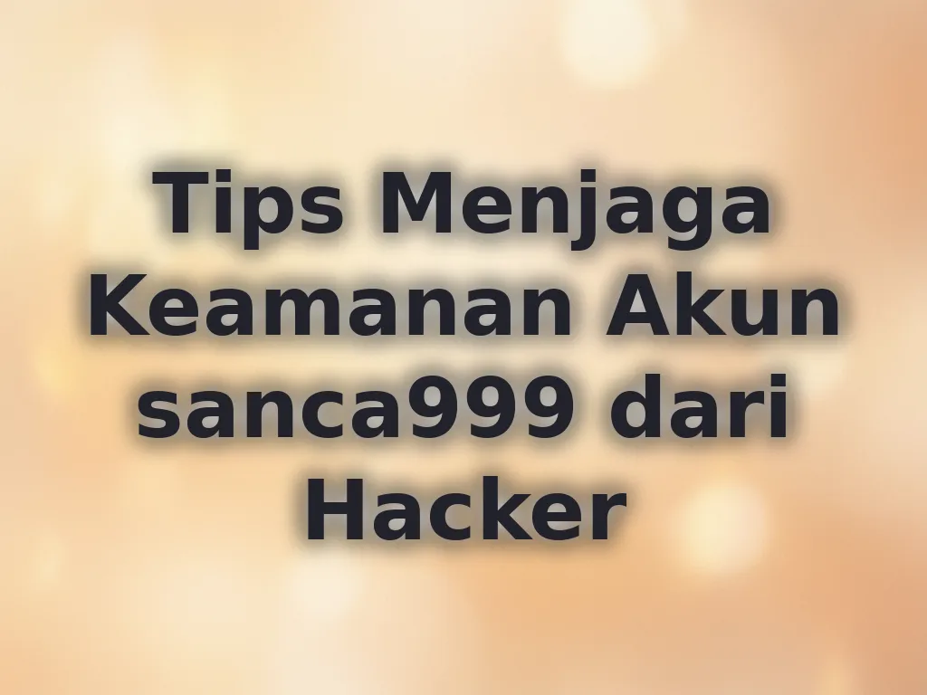Tips Menjaga Keamanan Akun sanca999 dari Hacker